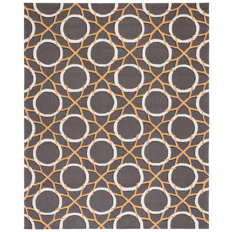 Finley Hand Hooked Performance Geometric Rug, Rectangle 8' x 10'