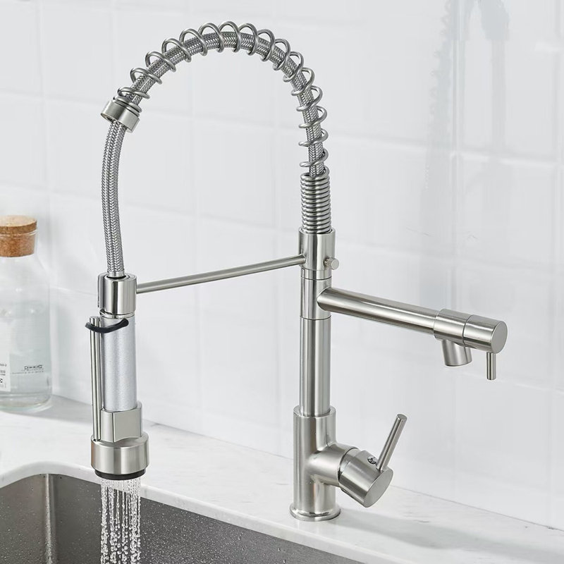 American-style kitchen sink hot and cold water mixing spring multi-functional faucet