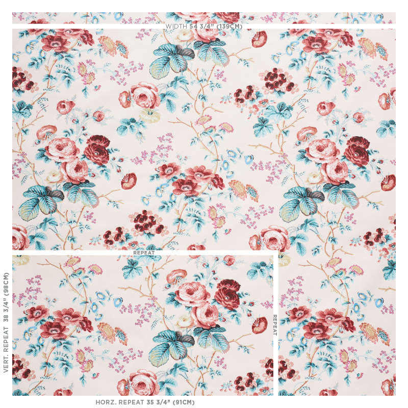 Tissu Salisbury Chintz, Rose