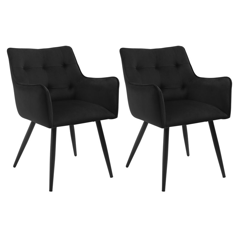 Paulinus Velvet Armchair, Black