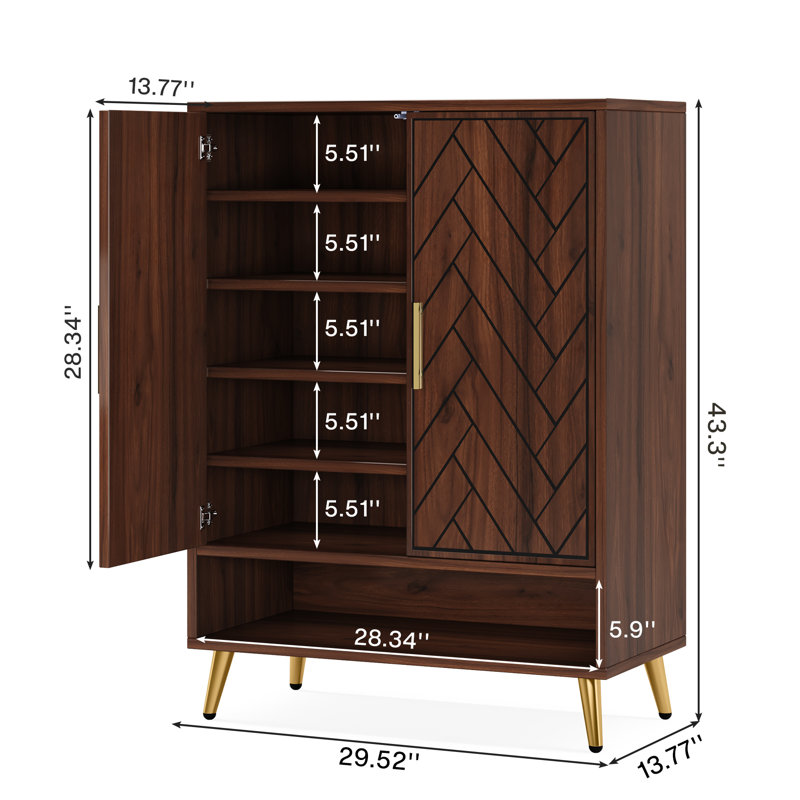 Armoire à chaussures 24 pièces Ricolson, Noyer