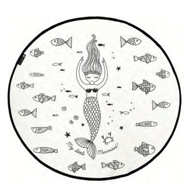Ester Fish Around Me Flatweave Cotton Black Rug