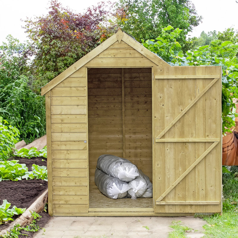 5 ft. W x 7 ft. D Overlap Apex Wooden Shed, Yes