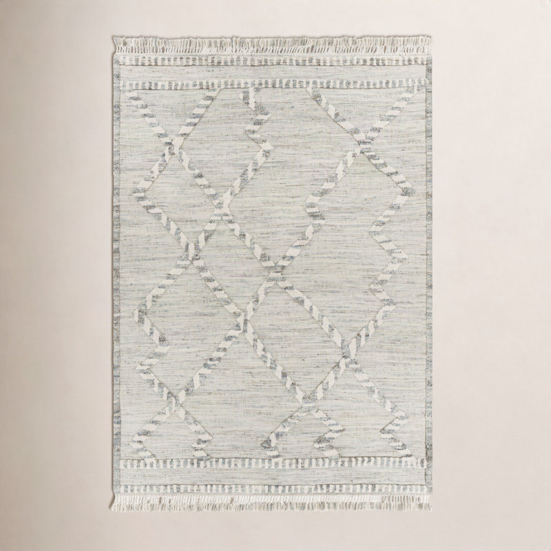 Leanna Hand Knotted Wool Moroccan Indoor Rug, Rectangle 8'10" x 12'