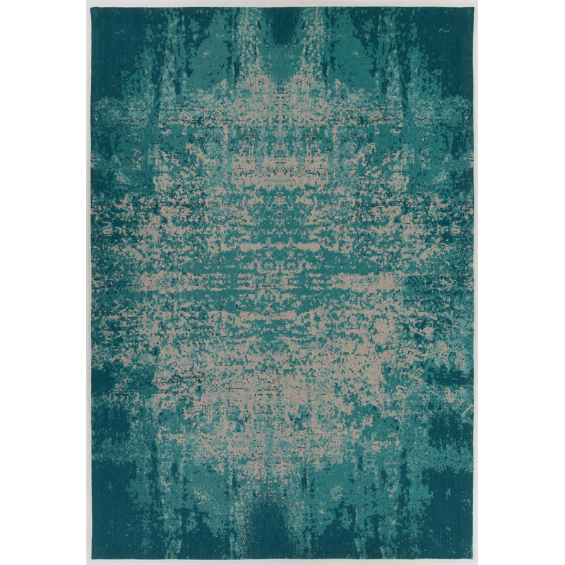 Tapis handwoven à tissage plat green area Tremblay, Rectangle 9 pi x 13 pi