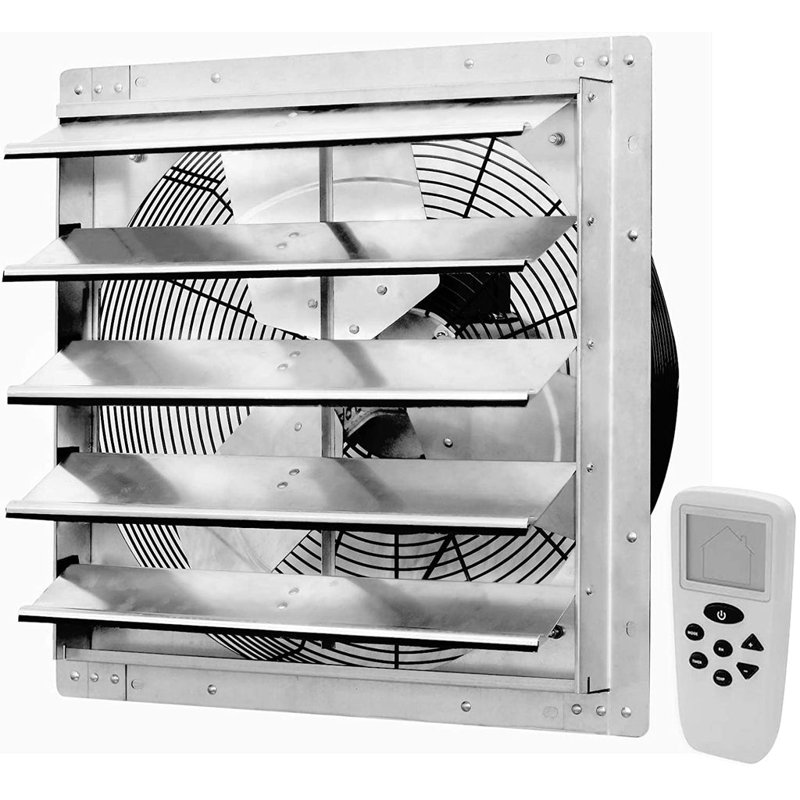 Ventilateur de volet iLIVING ILG8SF18VC 18 "avec thermostat et humidité télécommandés intelligents sans fil, ventilateur de grenier mural à vitesse variable, ventilation poulailler, 1736 pi³ / min, zone de couverture de 2600 pieds carrés