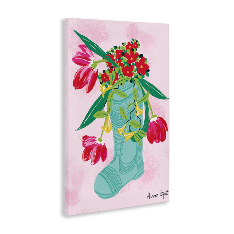 Flore locale sur toile Rainboot, design par Hannah Byatt, H 24 po x l 16 po