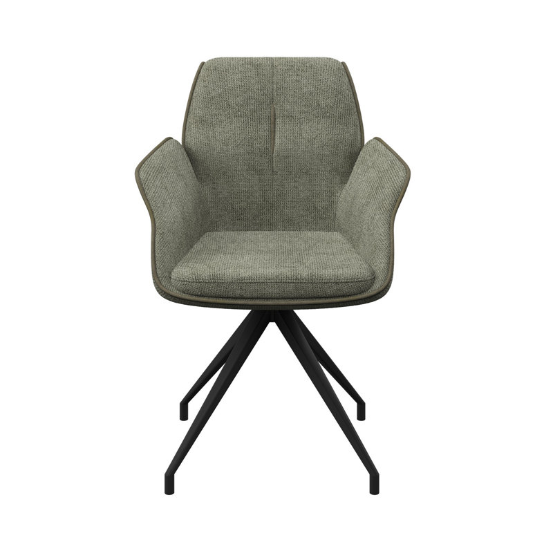Armonia Fabric Swivel Dining ArmChair, Green