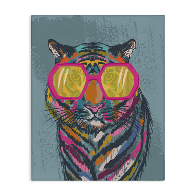  «Bright Fashion Tiger», art mural sur toile par Lisa Perry White