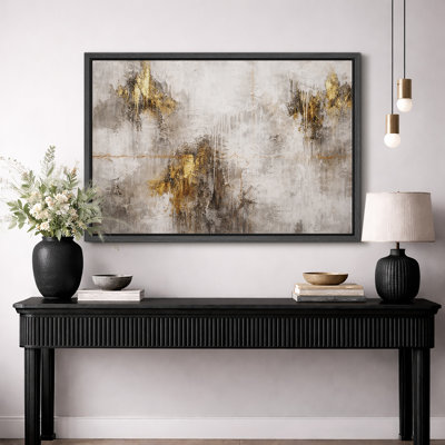Œuvre d'art abstraite, neutre et rustique, photos de salon moderne, impression sur toile encadrée