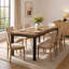 Table de salle à manger rectangulaire en pin massif de 180 cm (70,9 po) pour 4 à 6 personnes, style campagnard, avec plateau épais.