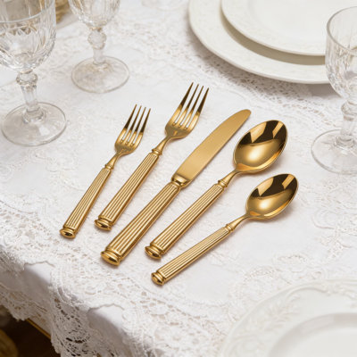 40-Piece Heavy Duty Flatware Set For 8, 18/10 Stainless Steel Silverware With Marble Pillar Handle, Extra Thick Modern Cutlery Set, Dishwasher Safe, Ideal For Weddings And Gifts