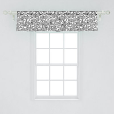 Ambesonne Sea Monster Valance Pack of 2 Many Octopus Arms Curls  Charcoal Grey and White