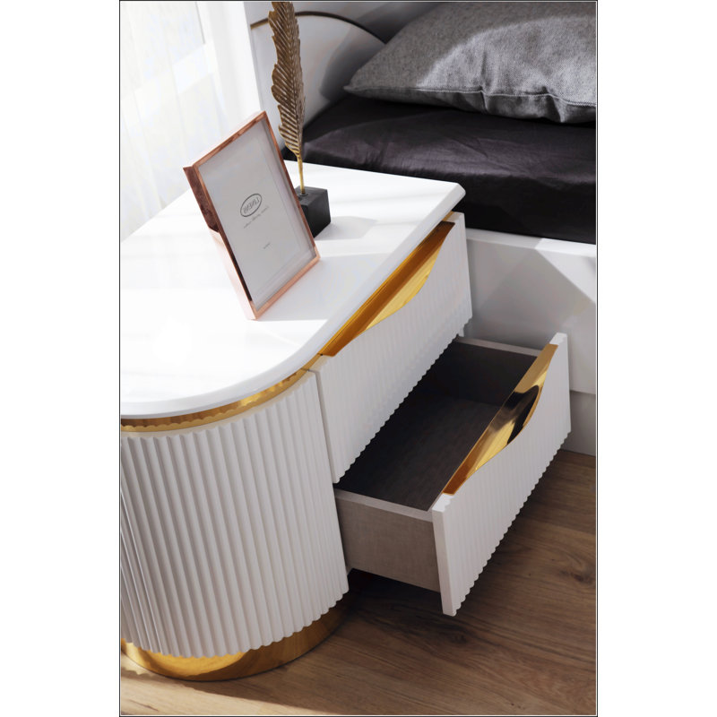 Table de chevet 2 tiroirs