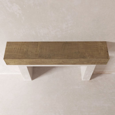 Duluth Teak Floating Shelf with Reclaimed Wood