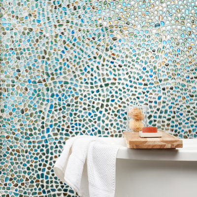Fractal Pebble 11.88 in. x 11.88 in. Polished Glass Wall Mosaic Tile (0.98 Sq. Ft. / Each)