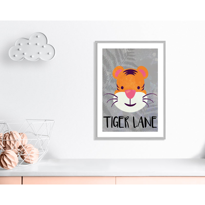 Impression sur papier Tigert Lane Tiger Lane, H 34,5 po x l 24,5 po x P 1,18 po, Encadré de boîte argent