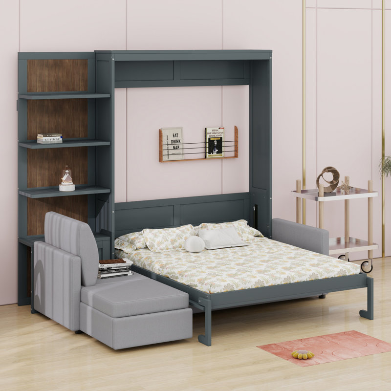 Lit escamotable avec canapé Murphy, Gris