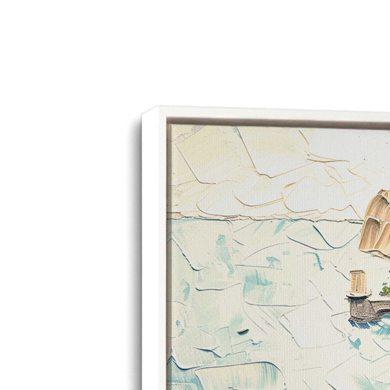 Ensemble de 2 pièces de sérénade sur toile Positano par Azure Artisanal Studio, Cadre flottant blanc opaque