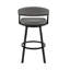 Tabouret pivotant en similicuir Robinett avec base et accoudoirs en métal-349604301-351080178-351080180