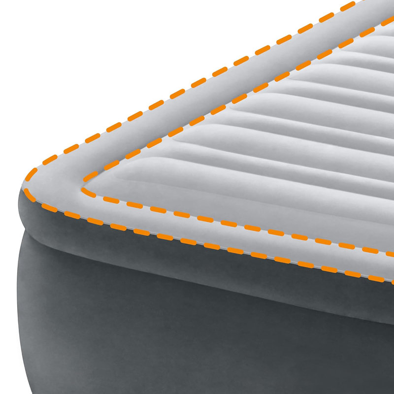 Intex: PremAire I Elevated Airbed - Full - Gray, 18" Inflatable Air Mattress, Built-In Electric Pump, Fiber-Tech, Carry Bag, 600lb Cap, 64903ED