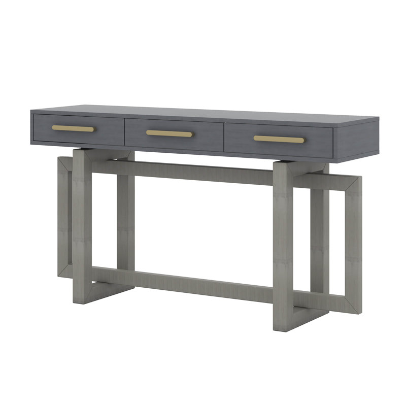 Console élégante avec trois tiroirs, Gris antique
