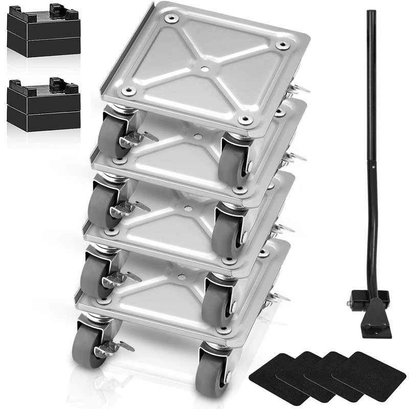 1000 lb Chariot à capacité, Argent / gris, H 2 po x l 5 po x P 5 po