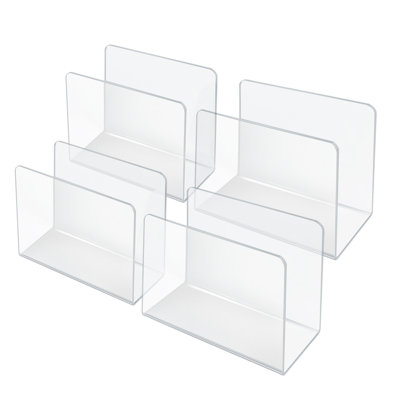 Clear Acrylic Desk File Holder- Small, 4-Pack