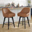 Swivel Upholstered Counter Stool with Metal Frame-2114964338-2114964336