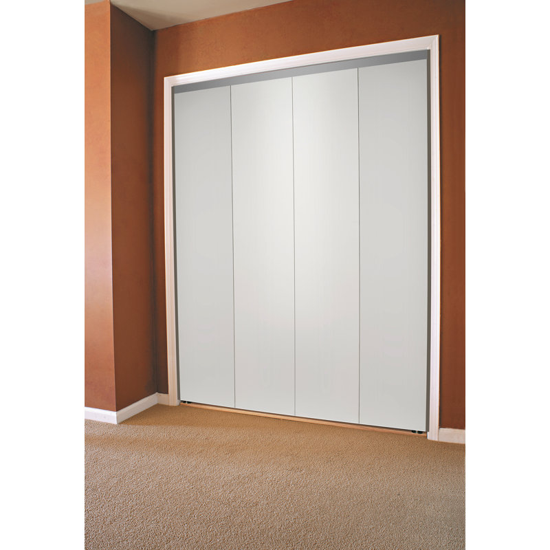 Smooth White MDF Solid Core Bi-Fold Closet Door, 60" x 80"
