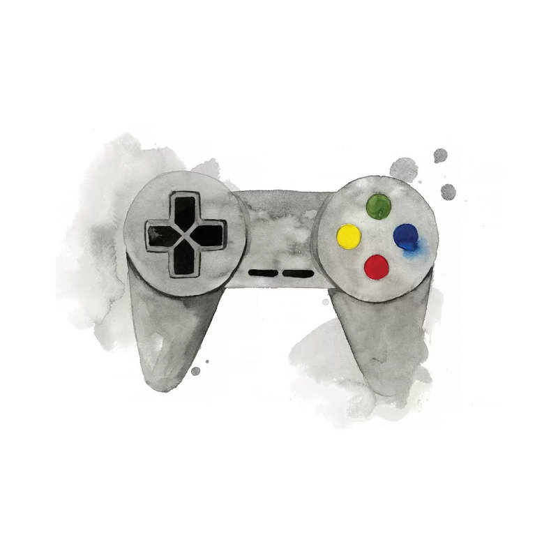 « Gamer III » par Grace Popp-impression d’art graphique, Toile tendue, Pas de tapis, H 37 po x l 37 po x P 1,5 po