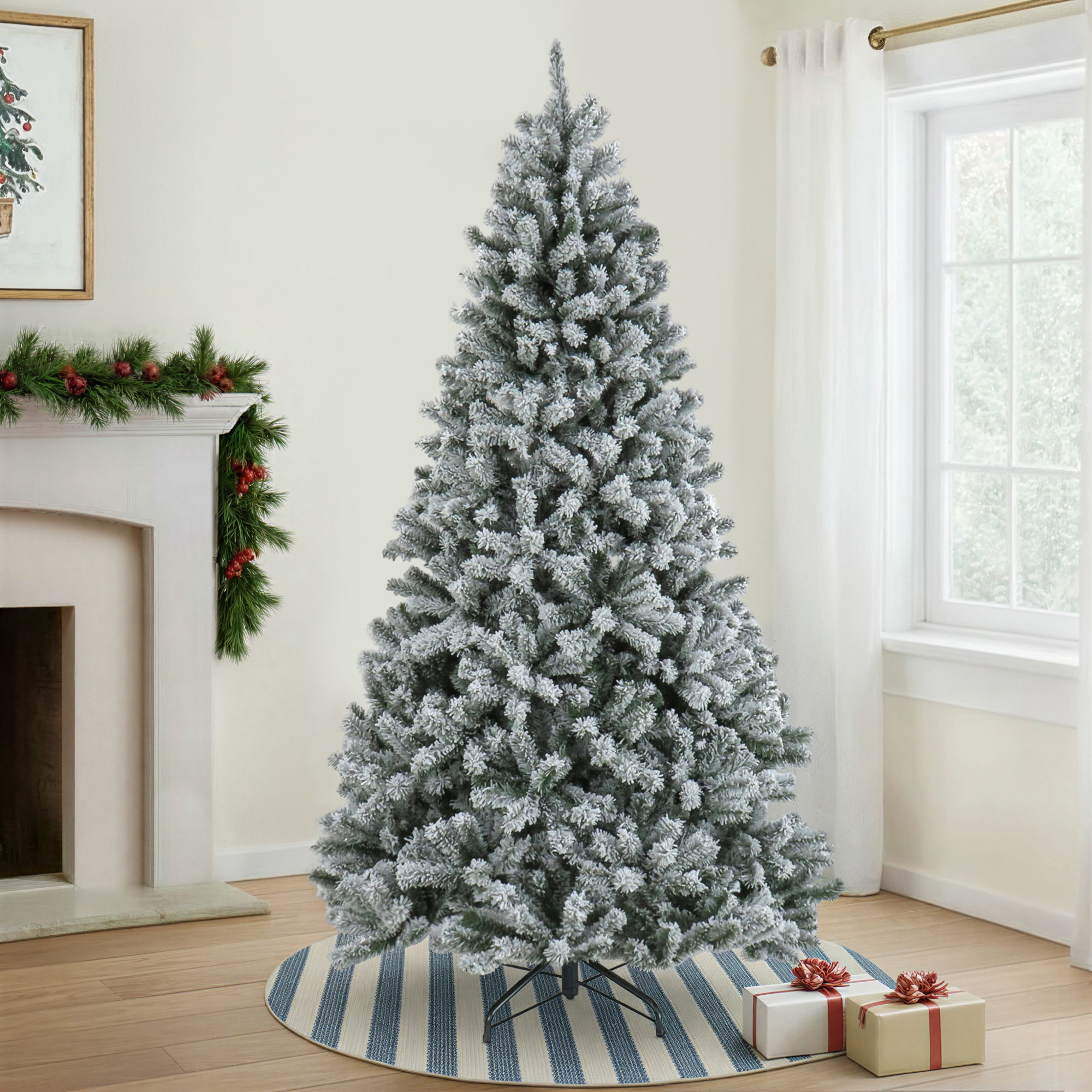The Holiday Aisle® Snowy North Valley Spruce Tree, 7.5 Ft