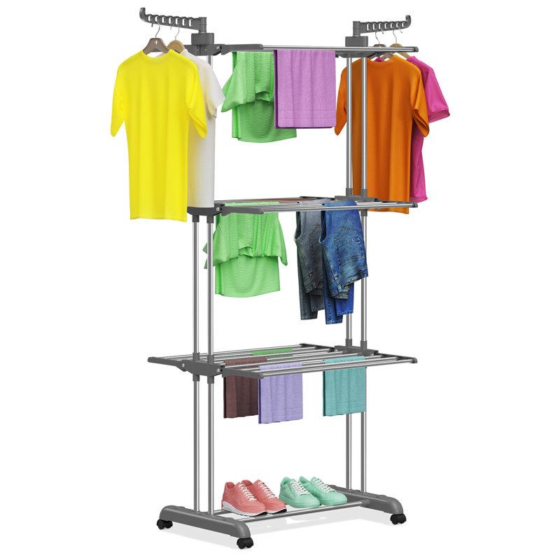 126cm Rolling Clothing Rack, Grey