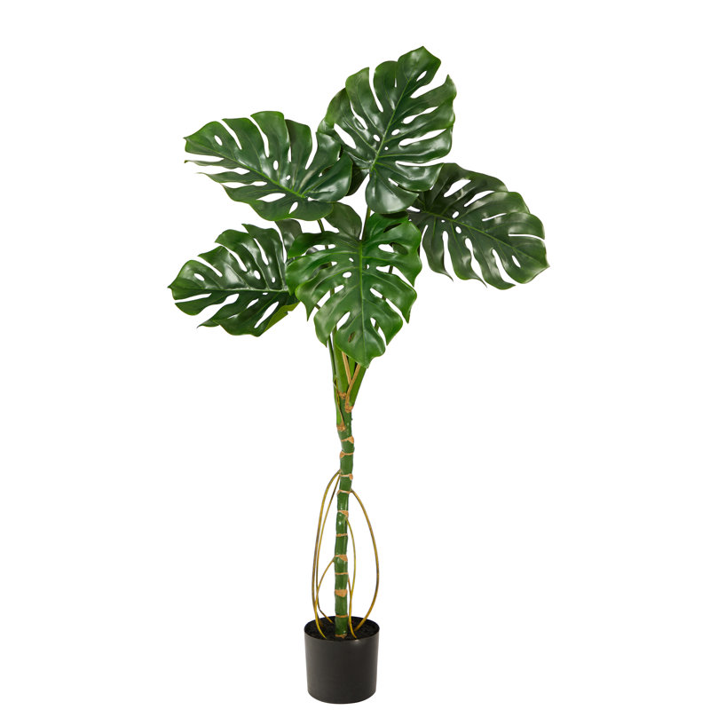 4 pi. Arbre artificiel Monstera, H 48 po x l 16 po x P 16 po