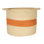 Round Handwoven Paper Rope Basket with Terracotta Stripe and Handles