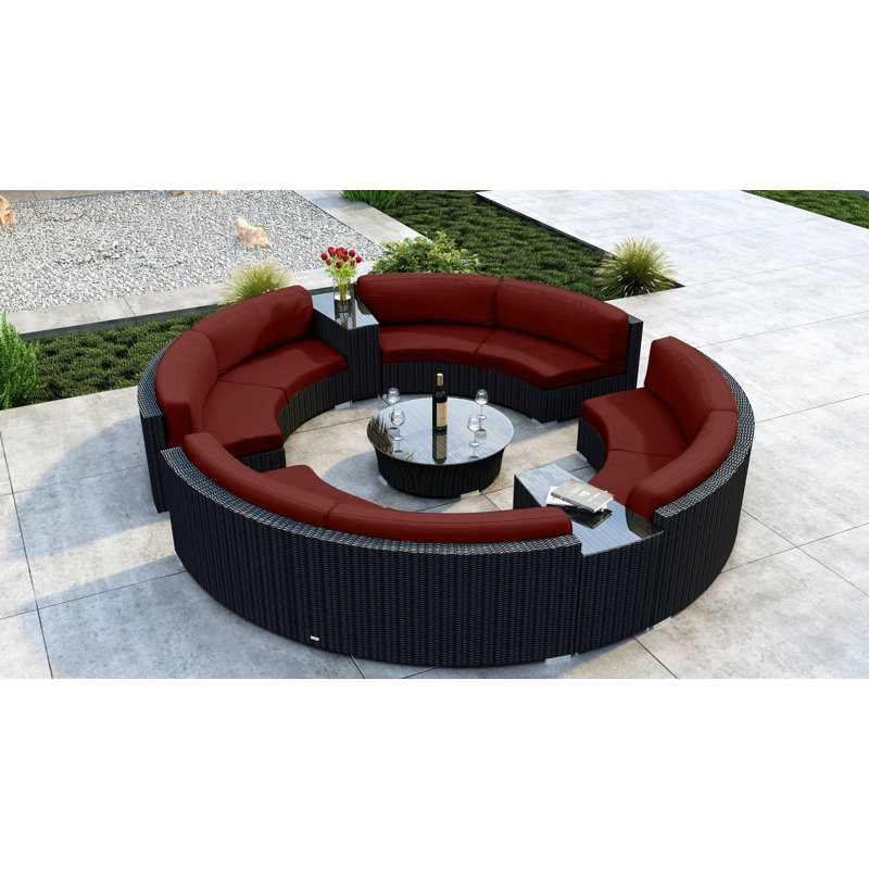 Thornaby 8 - Person Patio Conversation Set with Cushions, Canvas Henna Sunbrella® Canvas