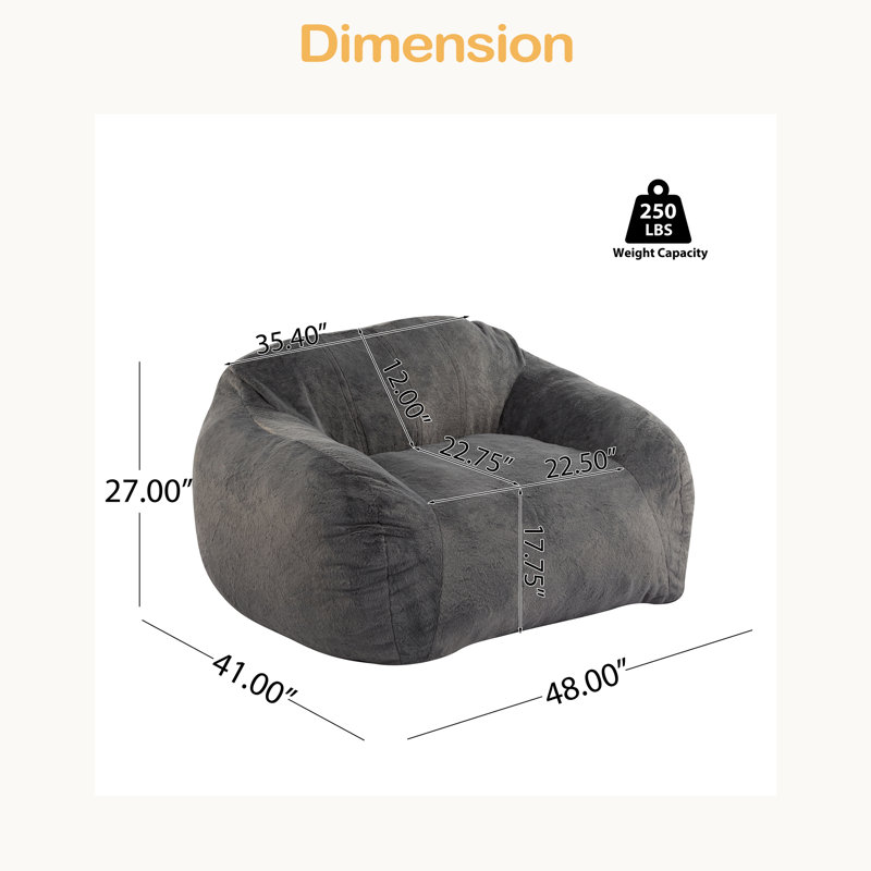 Fauteuil à billes d'intérieur en fausse fourrure