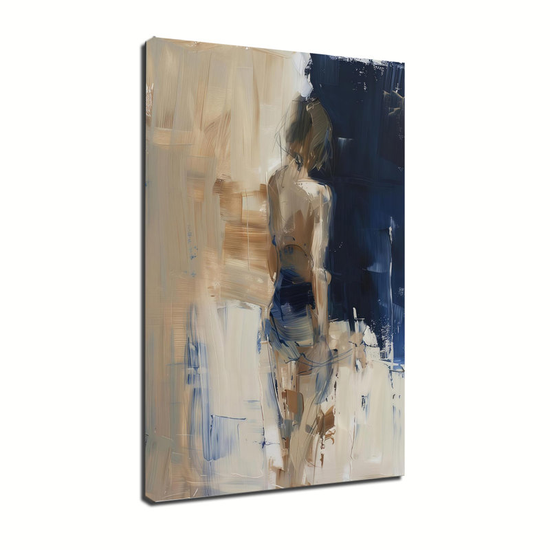 Femme abstraite, vue arrière, affiche de peinture, 16x24inch