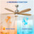 52" Ceiling Fan with Lights Quiet DC Motor  Ceiling Fans 6 Speed Levels,Reversible Ceiling Fan, for Patio Living Room, Bedroom-855952440