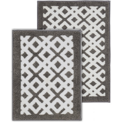 Ensemble de 2 tapis rectangulaires antidérapants pour salle de bain