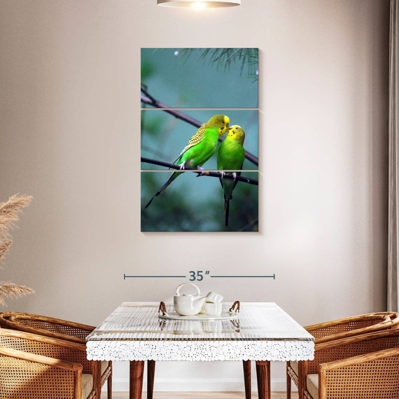 Brampt Kissing Parakeets, 45" H x 28" W