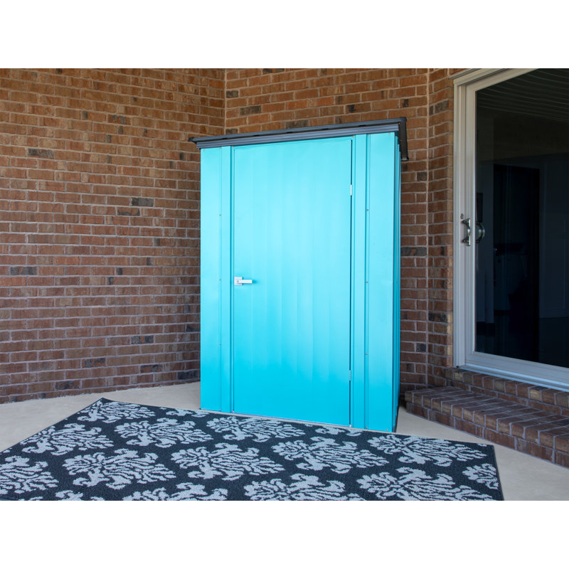 Teal and Anthracite Metal Vertical Storage Shed Kit