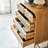 Rattan Wood Simple High Leg Storage Cabinet Accent Chest