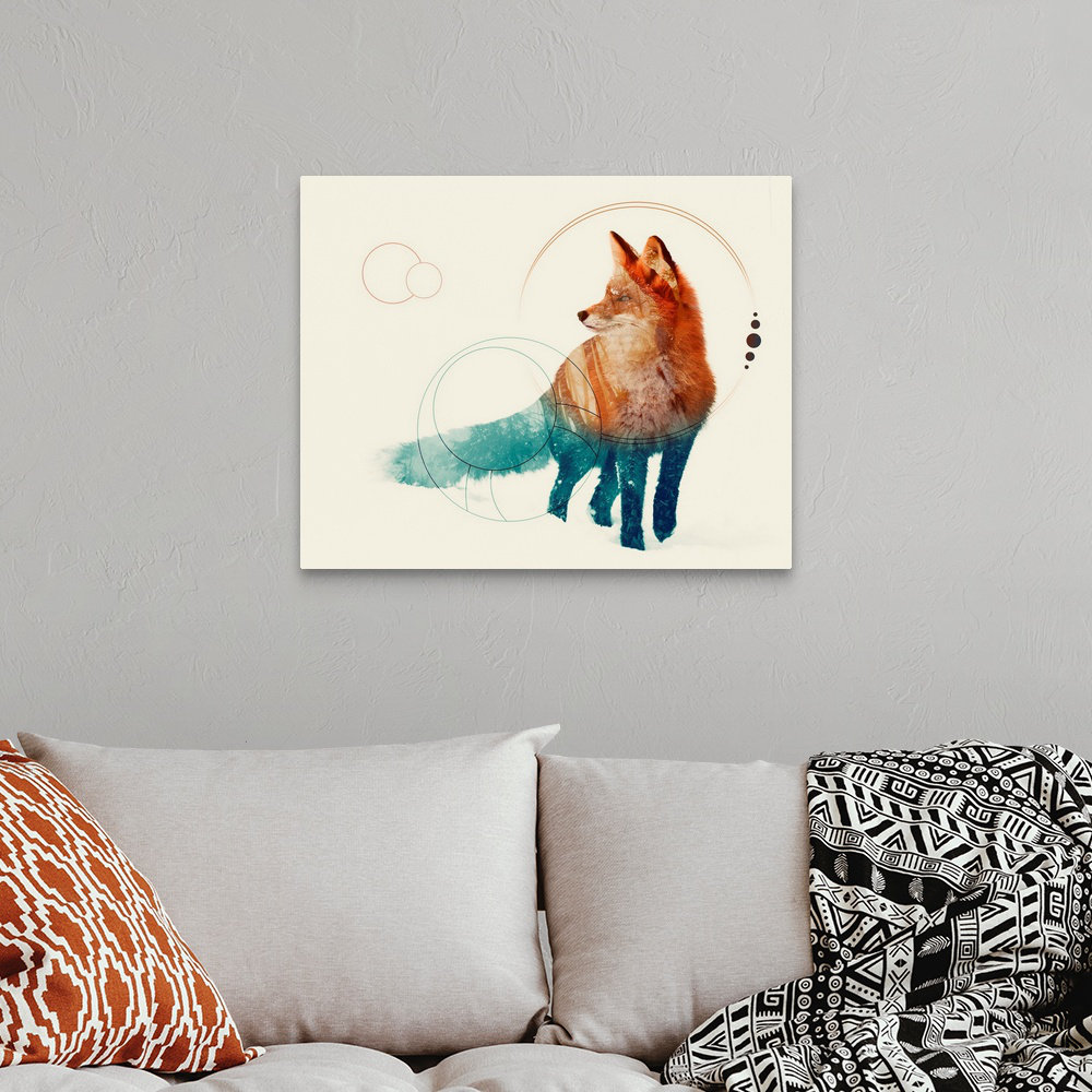 Shantelle " Double Exposure Wildlife Art - Fox II " by Circle Art Group Millwood Pines