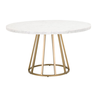 Round Solid Wood Base Dining Table