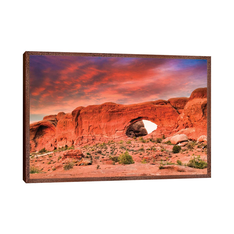 Desert Drama by Mark Paulda - Print on Canvas, Classic Brown Wood Floater Framed, 45.72cm H x 66.04cm W x 3.81cm D