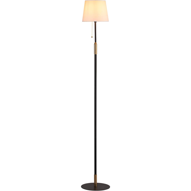 Oxted Classic Floor Lamp, , Elegant Linen Shade, Pull Chain Switch, Luxury Gold Handle, Modern Minimalist Design - Perfect for Living Room, Bedroom, Office