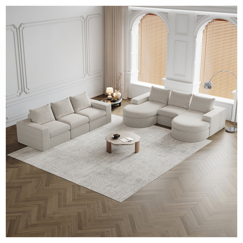 Canapé modulaire Chenille Cloud, Chenille beige