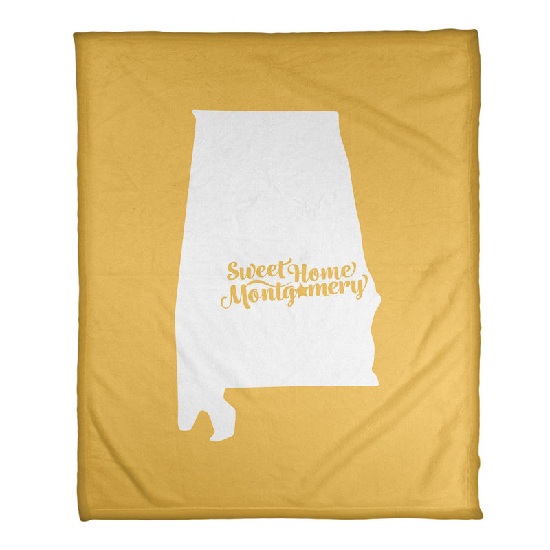 Jeté polaire de montgomery alabama, l 52,5 po x L 62,5 po, Jaune