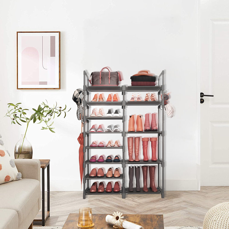 8 Tier Floor Standing Shoe Rack, Gray